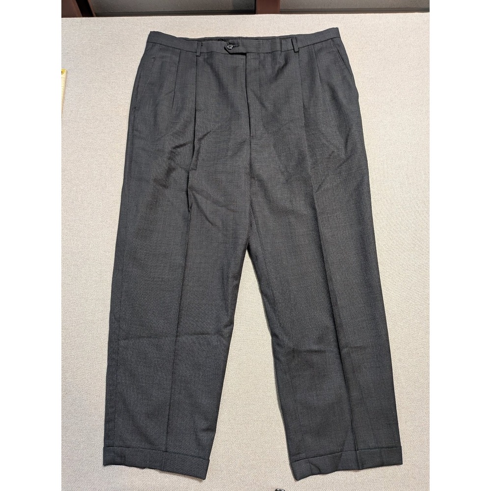Hart Schaffner Marx Mens 2 Piece Suit Gray 46L 40x30 Union USA Made Wool Regular - Picture 5 of 16